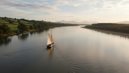 Serene River and Lake Landscape Photography