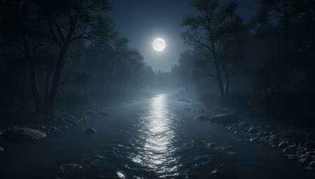 Serene River and Lake Landscape Photographyの写真素材