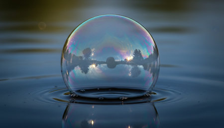 Serene River and Lake Landscape Photographyの写真素材