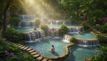 Serene River and Lake Landscape Photographyの写真素材