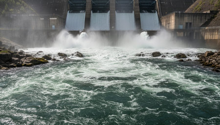 Serene River and Lake Landscape Photographyの写真素材