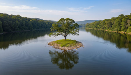 Serene River and Lake Landscape Photography