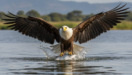 Serene River and Lake Landscape Photographyの写真素材
