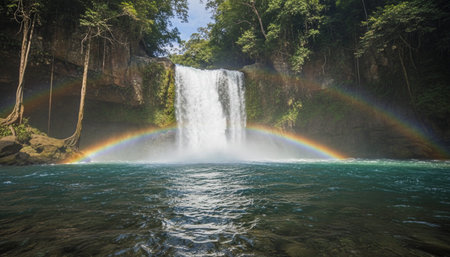 Serene River and Lake Landscape Photographyの写真素材