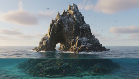 Beautiful Sea and Ocean Landscape in Natural Environment