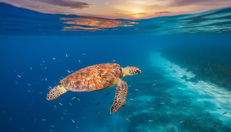 Beautiful Sea and Ocean Landscape in Natural Environment