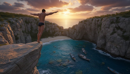 Beautiful Sea and Ocean Landscape in Natural Environmentの写真素材