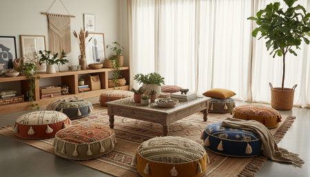 Living Room Interior Home Decor Backgroundの写真素材