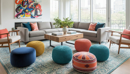 Living Room Interior Home Decor Backgroundの写真素材