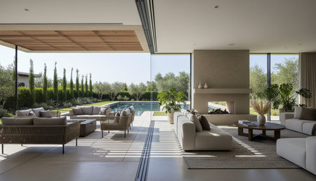 Living Room Interior Home Decor Backgroundの写真素材