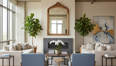 Living Room Interior Home Decor Backgroundの写真素材