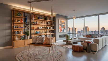 Living Room Interior Home Decor Backgroundの写真素材