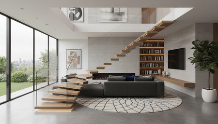 Living Room Interior Home Decor Backgroundの写真素材