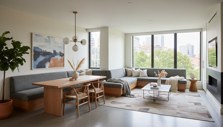 Living Room Interior Home Decor Backgroundの写真素材