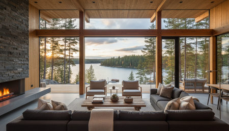 Living Room Interior Home Decor Backgroundの写真素材