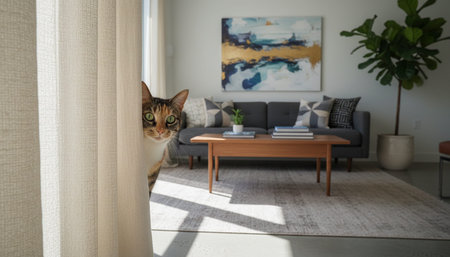 Living Room Interior Home Decor Backgroundの写真素材