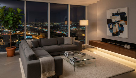 Living Room Interior Home Decor Backgroundの写真素材