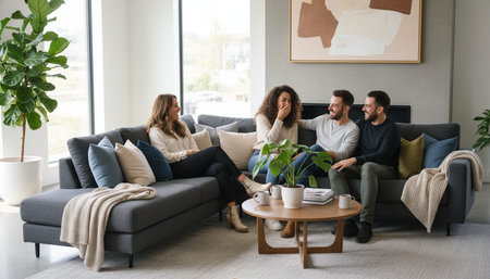 Living Room Interior Home Decor Backgroundの写真素材