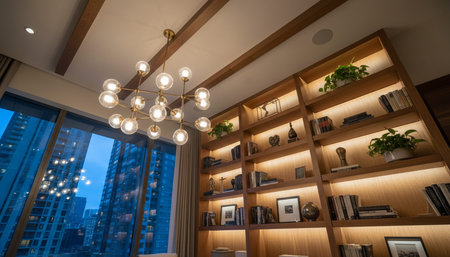 Indoor Living Room Home Decor Backgroundの写真素材