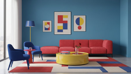 Indoor Living Room Home Decor Backgroundの写真素材