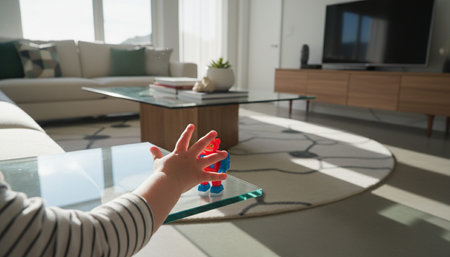 Indoor Living Room Home Decor Backgroundの写真素材