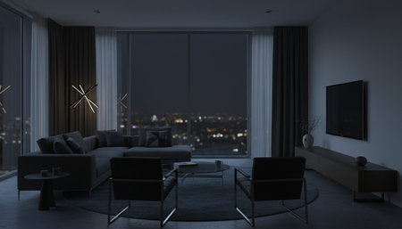 Indoor Living Room Home Decor Backgroundの写真素材