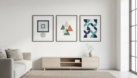 Indoor Living Room Home Decor Backgroundの写真素材