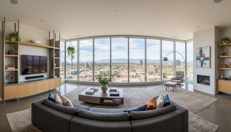 Indoor Living Room Home Decor Backgroundの写真素材