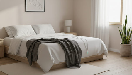 Residential Bedroom Interior Sceneの写真素材