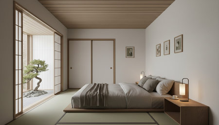 Bedroom Decor Home Interior Backgroundの写真素材