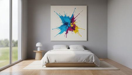 Bedroom Decor Home Interior Backgroundの写真素材