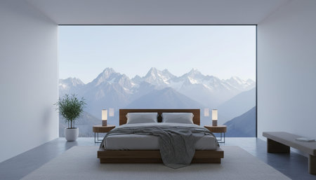 Bedroom Decor Home Interior Backgroundの写真素材