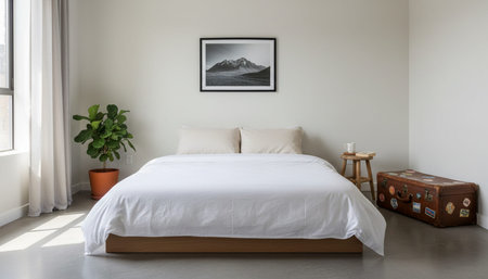 Bedroom Decor Home Interior Backgroundの写真素材