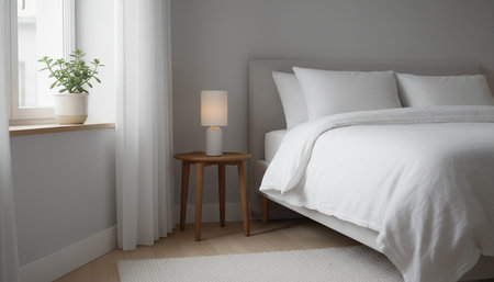 Bedroom Decor Home Interior Backgroundの写真素材