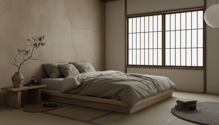Bedroom Decor Home Interior Backgroundの写真素材