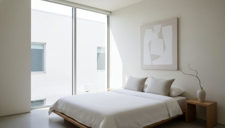 Residential Bedroom Interior Backgroundの写真素材