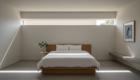 Residential Bedroom Interior Backgroundの写真素材