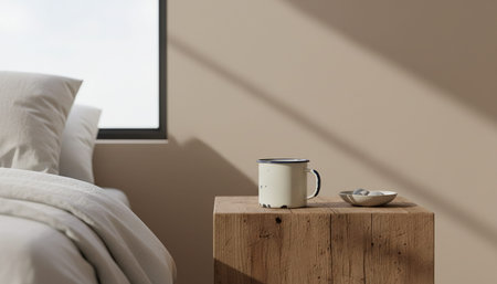 Residential Bedroom Interior Backgroundの写真素材