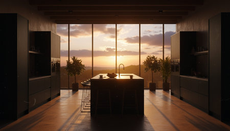 Residential Kitchen Interior Sceneの写真素材