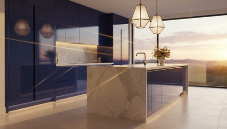 Residential Kitchen Interior Sceneの写真素材