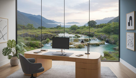 Home Work Space Interior Background