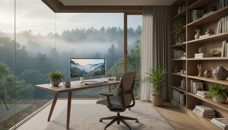Home Work Space Interior Background