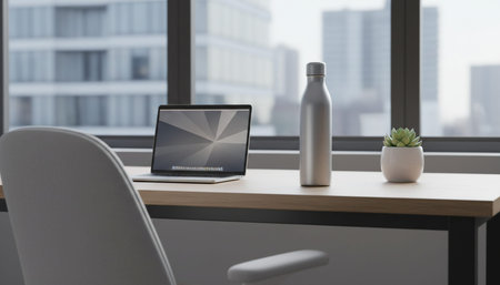 Home Work Space Interior Backgroundの写真素材