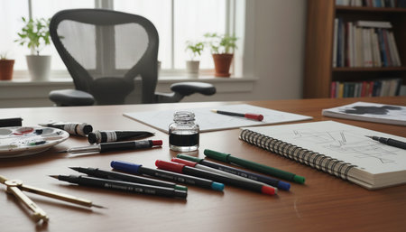 Home Work Space Interior Backgroundの写真素材