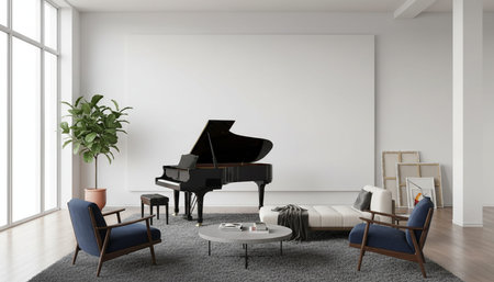 Clean Interior Room Scene Background for Creative Designの写真素材