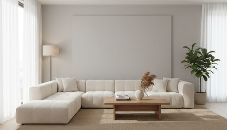 Clean Interior Room Scene Background for Creative Design