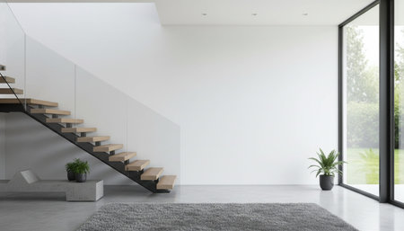 Clean Interior Room Scene Background for Creative Design