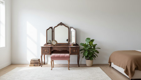 Clean Interior Room Scene Background for Creative Designの写真素材