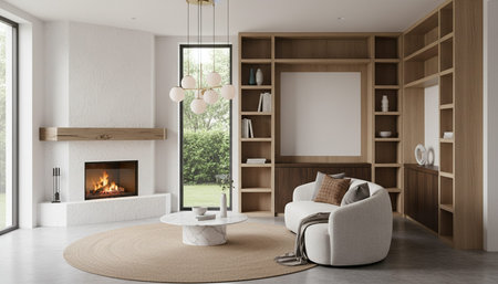 Clean Interior Room Scene Background for Creative Design