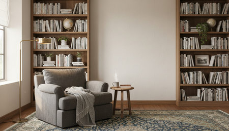 Clean Interior Room Scene Background for Creative Designの写真素材